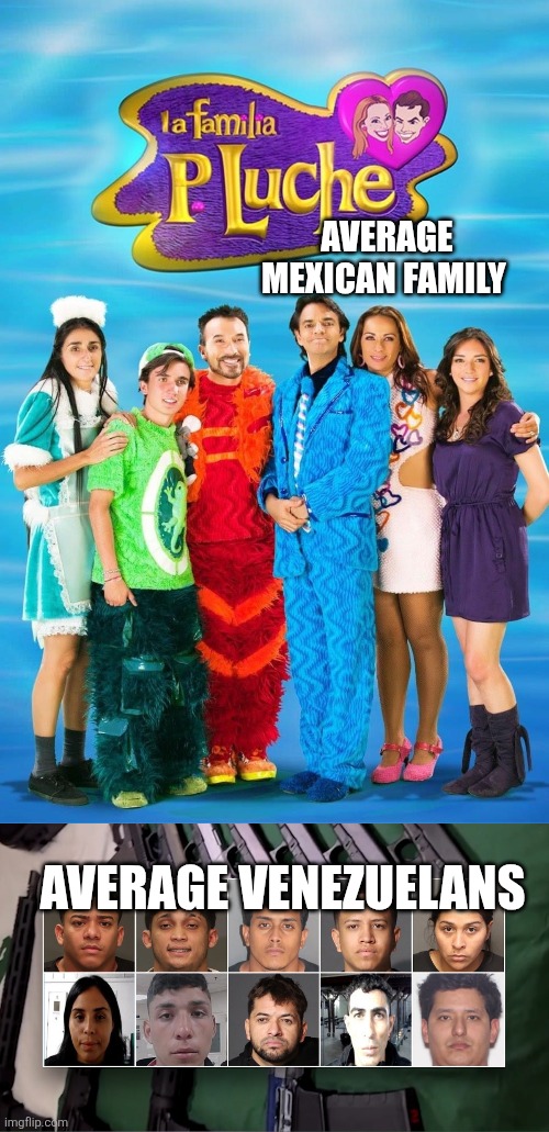 Mexico versus Venezuela stars | AVERAGE MEXICAN FAMILY; AVERAGE VENEZUELANS | made w/ Imgflip meme maker