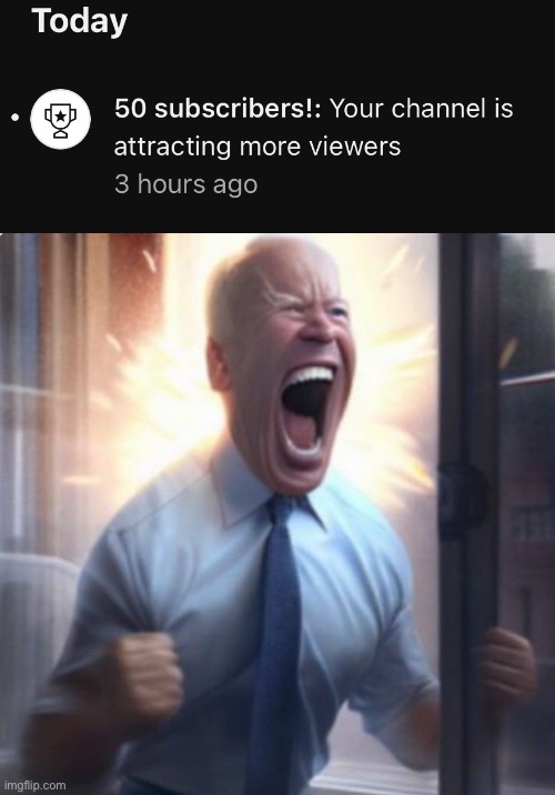Thanks for subscribing | image tagged in biden lets go | made w/ Imgflip meme maker