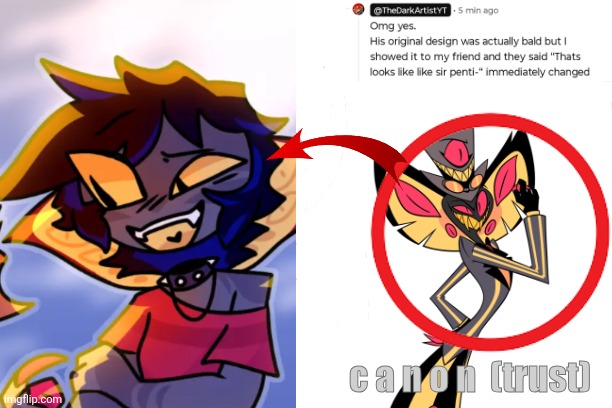 Sol is Sir Pent (forsaken hopeless au by TheDarkArtist) | c a n o n  (trust) | image tagged in joke | made w/ Imgflip meme maker