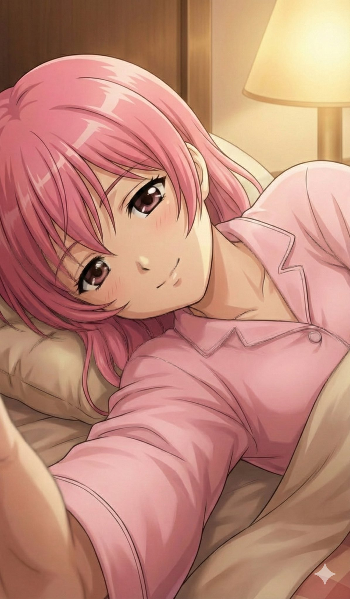 pink hair anime girl Blank Meme Template