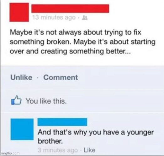 image tagged in insults,funny,memes,brother,life,inspirational | made w/ Imgflip meme maker