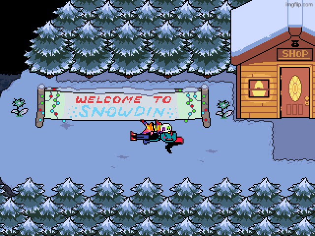 Snowdin | image tagged in snowdin | made w/ Imgflip meme maker