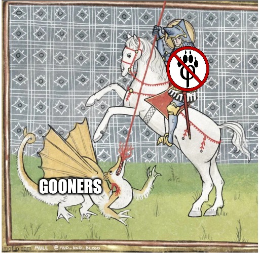 Saint Based and the gooner: | GOONERS | image tagged in funny,based,lol | made w/ Imgflip meme maker