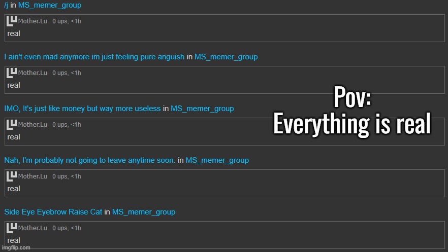 Pov: Everything is real | made w/ Imgflip meme maker