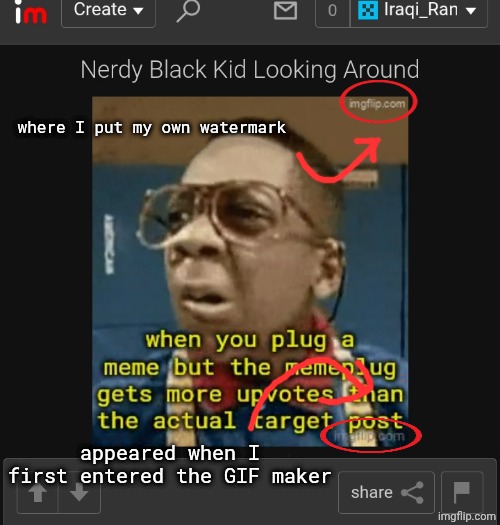 Devs gotta fix this one: Double GIF watermark | where I put my own watermark; appeared when I first entered the GIF maker | image tagged in gif,imgflip,watermark | made w/ Imgflip meme maker
