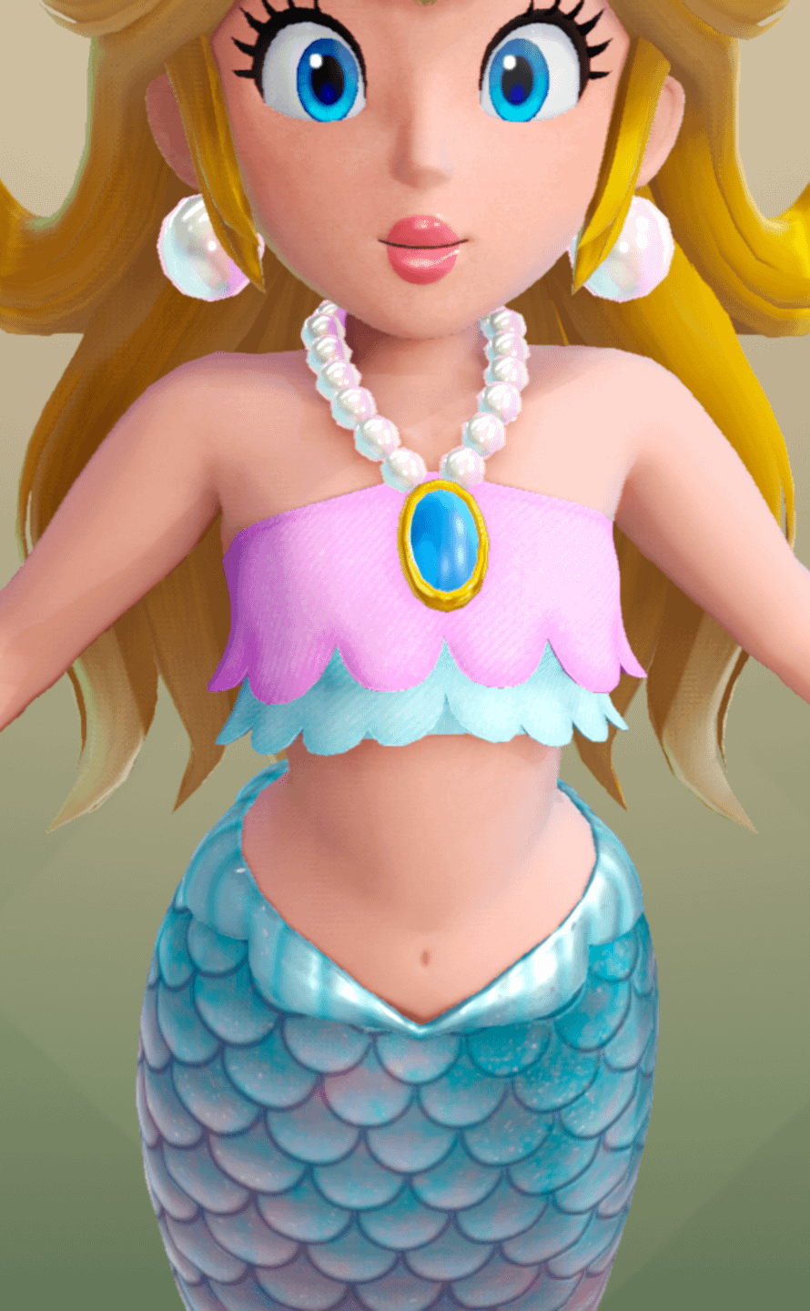 Mermaid Peach Blank Meme Template