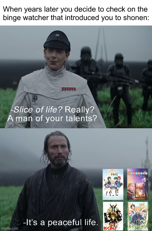 TBH, it's really hard for me to finish S.O.L. anime because I get bored of them easily. | made w/ Imgflip meme maker