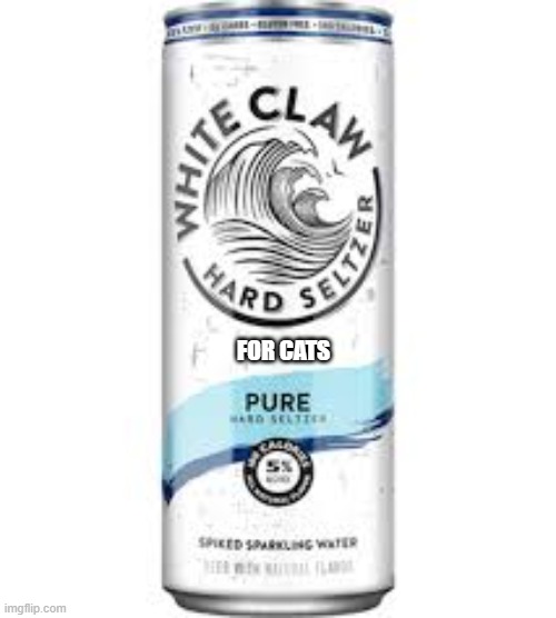 A cats favorite drink is White Claw.   --  funny  -- | FOR CATS | image tagged in cat,kittens,funny,humor,joke,play on words | made w/ Imgflip meme maker