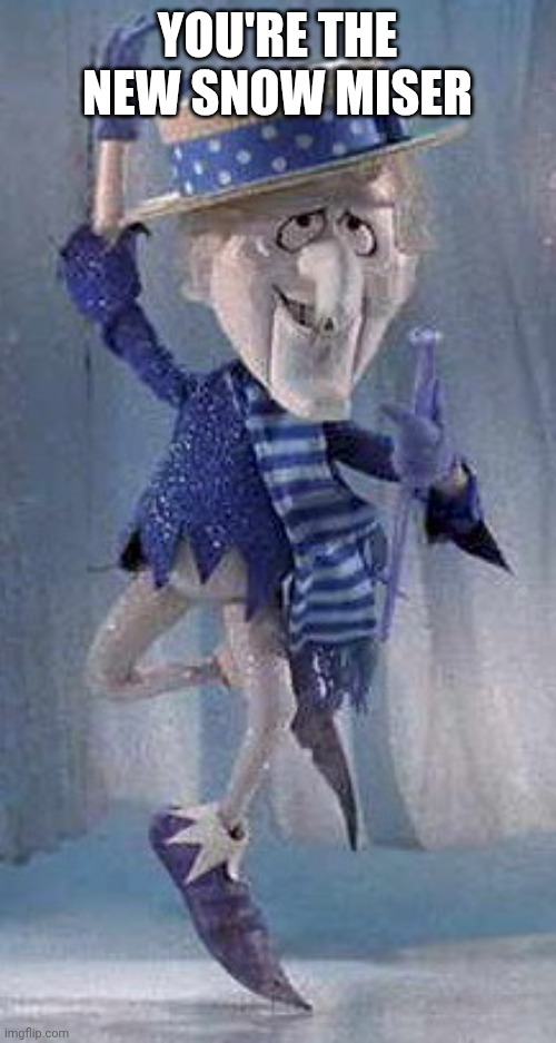 snow miser | YOU'RE THE NEW SNOW MISER | image tagged in snow miser | made w/ Imgflip meme maker