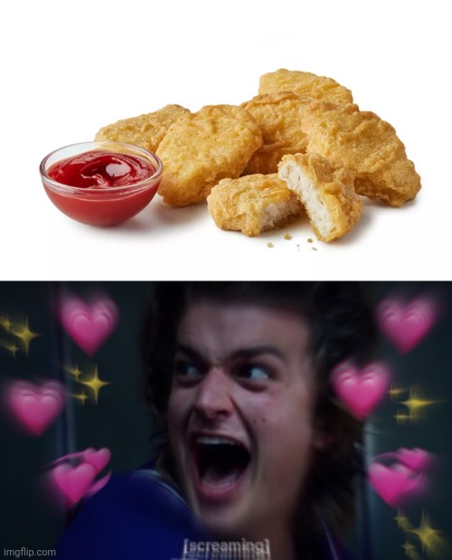 6 little nuggets | image tagged in stranger things,steve harrington,nuggets,memes,lol,there is no secret 9th episode | made w/ Imgflip meme maker