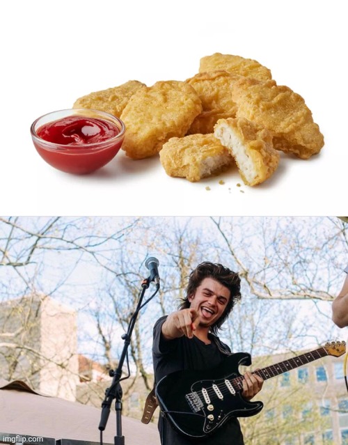 6 little nuggets | image tagged in stranger things,steve harrington,nuggets,memes,lol,there is no 9th episode | made w/ Imgflip meme maker