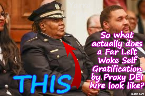 Far Left Woke / Self Gratification by Proxy Exemplar | Yarra Man; So what actually does a Far Left Woke Self Gratification by Proxy DEI hire look like? THIS | image tagged in philadelphia sheriff rochelle bilal,far left democrat da larry krasner,jacob pinko frey tampon tim,jb newsom somali frauds | made w/ Imgflip meme maker