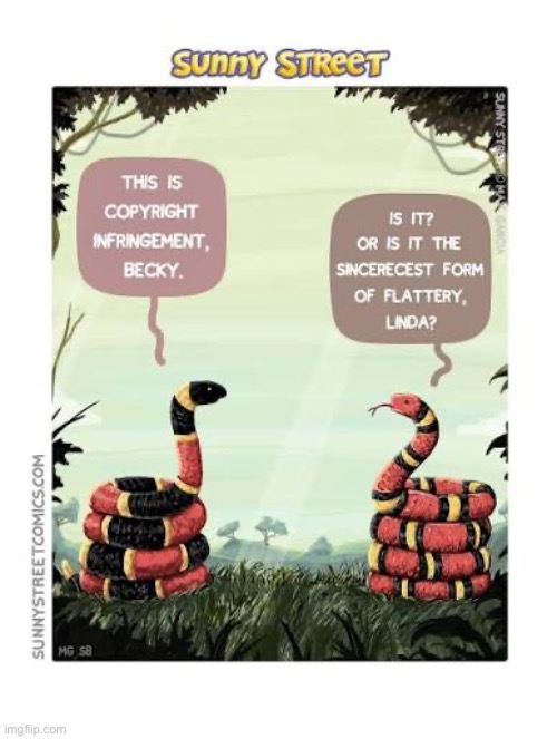 image tagged in comics,sunny street,snakes,colors,imitation,copyright infringement | made w/ Imgflip meme maker