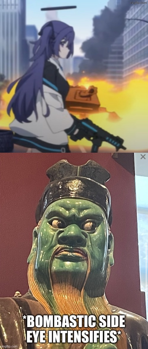 image tagged in yuuka bombastic side eye | made w/ Imgflip meme maker