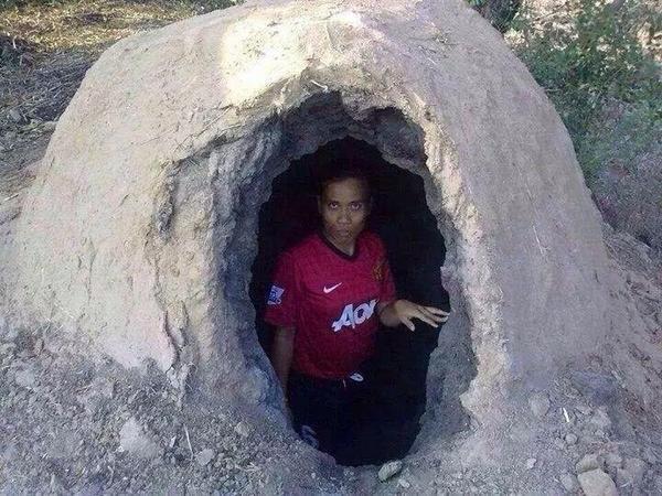 Cave hiding Blank Meme Template