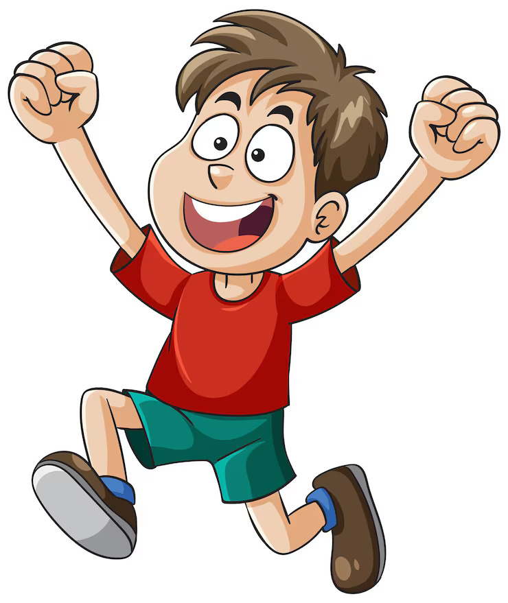 Joyful kid jumping Blank Meme Template