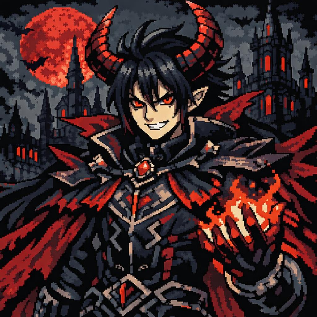 villian anime  with horns Blank Meme Template