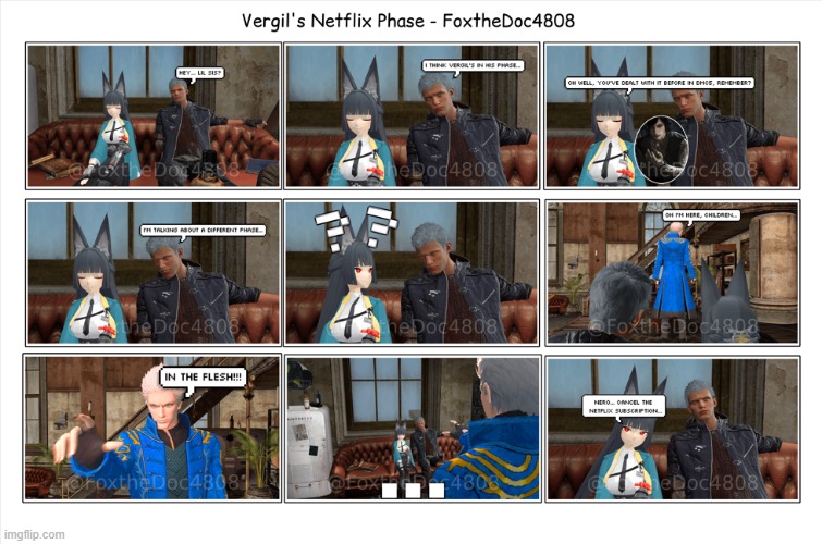 Vergil's Netflix Phase | image tagged in dmc,comic,zzz | made w/ Imgflip meme maker