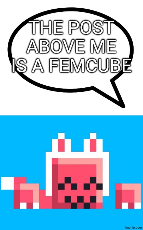 What am i doing with my life T-T | THE POST ABOVE ME IS A FEMCUBE | image tagged in speech bubble transparent,femred | made w/ Imgflip meme maker