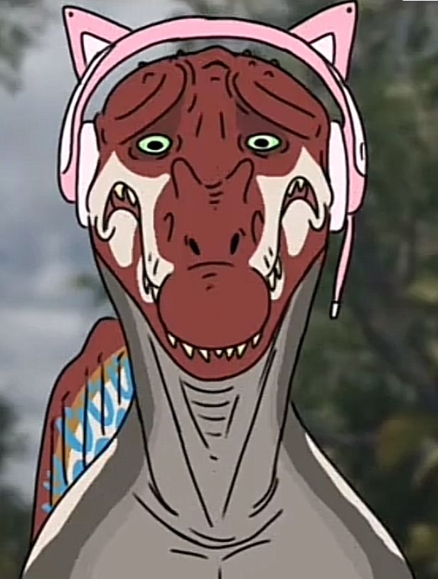 Spinosaurus with Headphones (Jurassic Park) Blank Meme Template