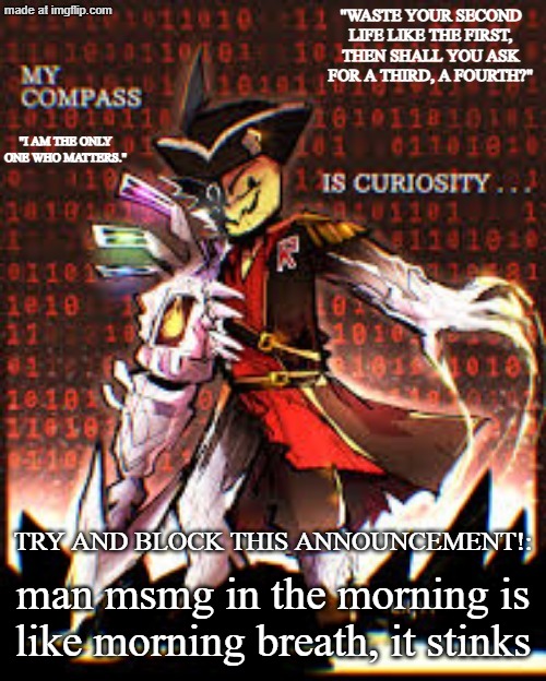 way too bloody slow | man msmg in the morning is like morning breath, it stinks | image tagged in dragnoc's gasharpoon announcement temp | made w/ Imgflip meme maker