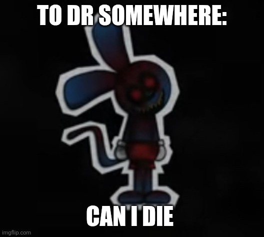 Can I die | TO DR SOMEWHERE:; CAN I DIE | image tagged in riggy has officially lost it | made w/ Imgflip meme maker