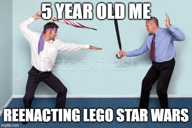 LETS WOMBO COMBO | 5 YEAR OLD ME; REENACTING LEGO STAR WARS | image tagged in lego star wars,wombo combo | made w/ Imgflip meme maker
