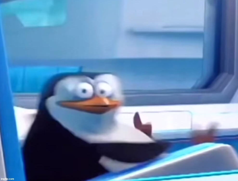 Panic Penguin of Madagascar Blank Meme Template