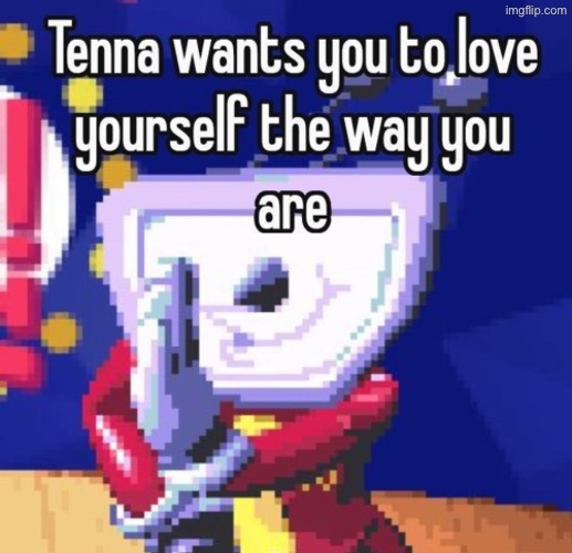 Why not spread the wholesome for once? | TENNA WANTS YOU TO LOVE YOURSELF THE WAY YOU ARE | made w/ Imgflip meme maker