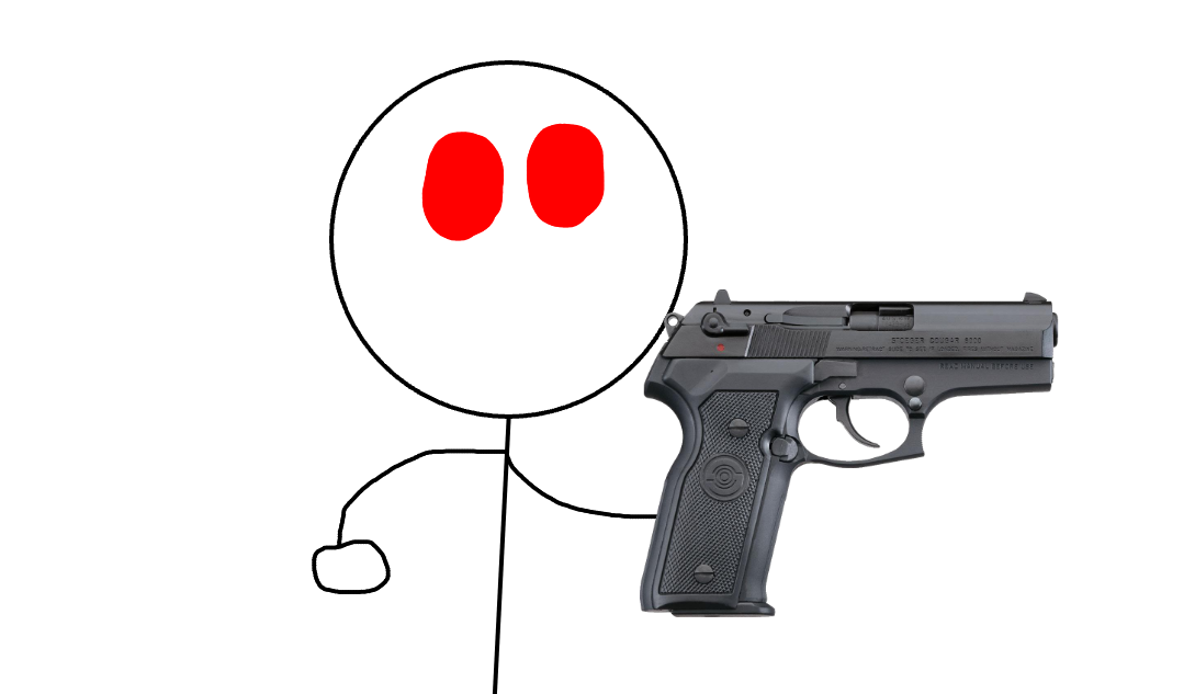 GUN LASER EYES JAXX Blank Meme Template