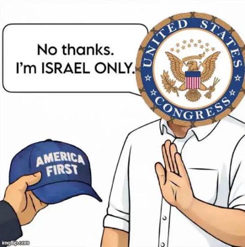 Congress should be putting our needs first, not Israel. | image tagged in america,israel,congress,political meme | made w/ Imgflip meme maker