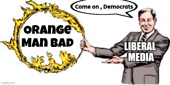 Orange
Man Bad | image tagged in jumping through hoops | made w/ Imgflip meme maker