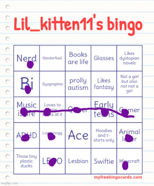 Lil_kitten11's Bingo | image tagged in lil_kitten11's bingo | made w/ Imgflip meme maker