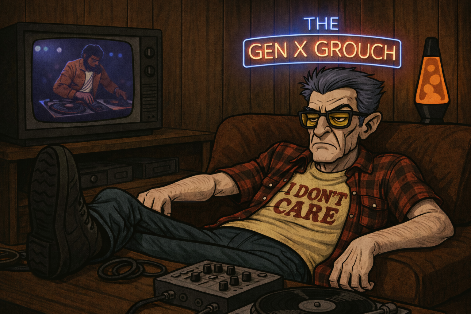 The Gen X Grouch Don't Care Blank Meme Template