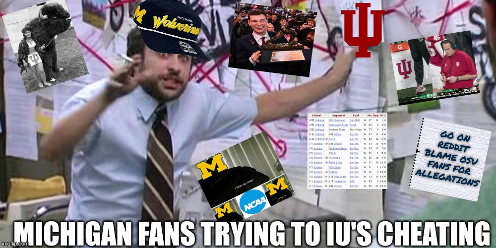 Indiana cheating meme | GO ON REDDIT BLAME OSU FANS FOR ALLEGATIONS; MICHIGAN FANS TRYING TO IU'S CHEATING | image tagged in memes,college football,indiana,cheating,michigan sucks,michigan football | made w/ Imgflip meme maker