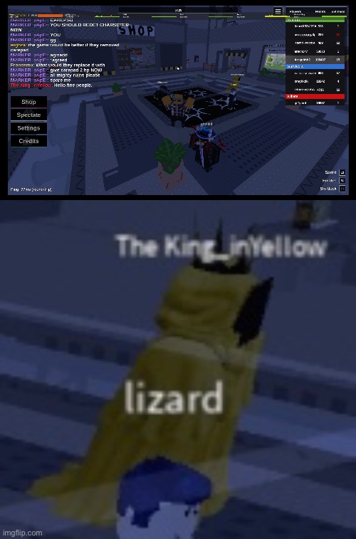 the king in yellow up in my fuckin dod lobby | made w/ Imgflip meme maker