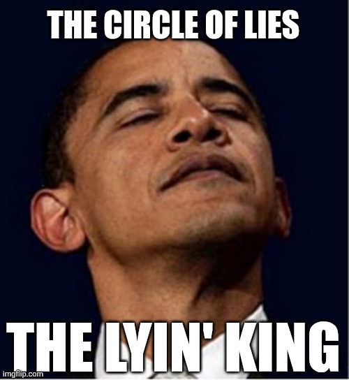 Barack Obama proud face | THE CIRCLE OF LIES; THE LYIN' KING | image tagged in barack obama proud face | made w/ Imgflip meme maker