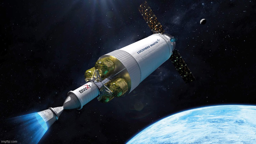 Artist concept of DRACO nuclear thermal propulsion spacecraft