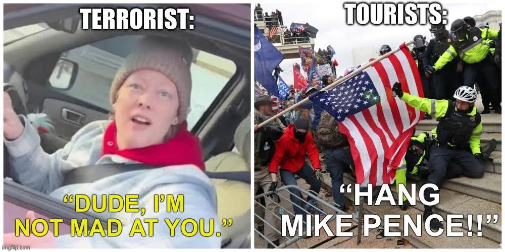 The darkest day in American history was January 6th, 2021 | TERRORISTS:; TOURISTS | image tagged in january 6th,january 6,january,nancy pelosi,hang mike pence was said,dark | made w/ Imgflip meme maker