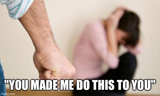 Domestic Abuse | "YOU MADE ME DO THIS TO YOU" | image tagged in domestic abuse | made w/ Imgflip meme maker