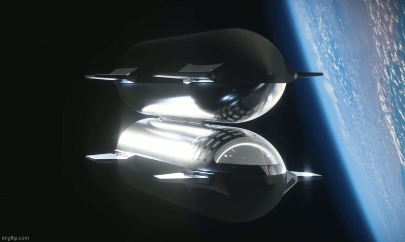 Concept art of Starship tankers in Earth orbit for refueling missions