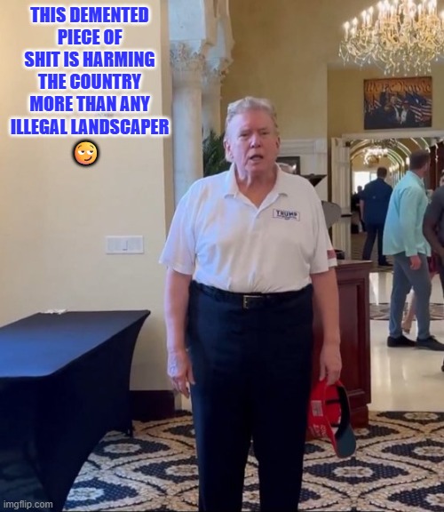Amirite? | THIS DEMENTED PIECE OF SHIT IS HARMING THE COUNTRY MORE THAN ANY ILLEGAL LANDSCAPER; 😏 | made w/ Imgflip meme maker