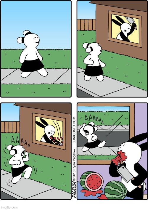 Buni Comics | image tagged in comics,buni comics,girl,watermelon,wrong impression,juicy | made w/ Imgflip meme maker