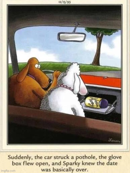 The worm has taken a turn for the worse… | image tagged in the far side,comics,dogs,date,worm away,its over | made w/ Imgflip meme maker