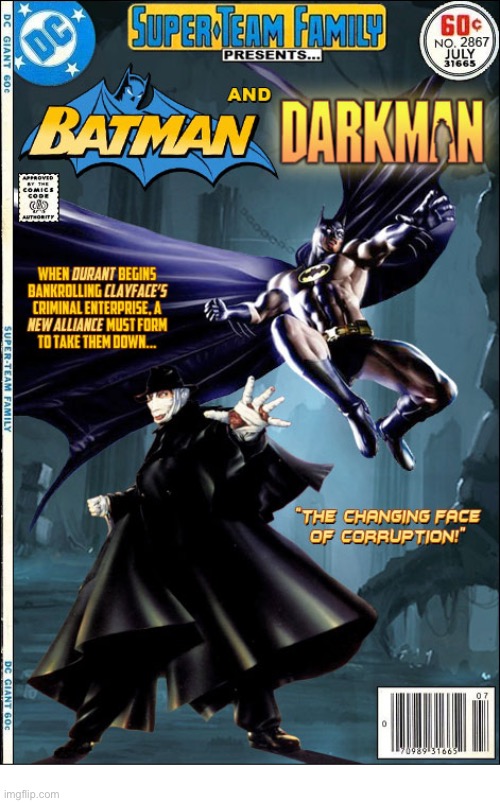 image tagged in batman,darkman,comics,mashup,super team family | made w/ Imgflip meme maker