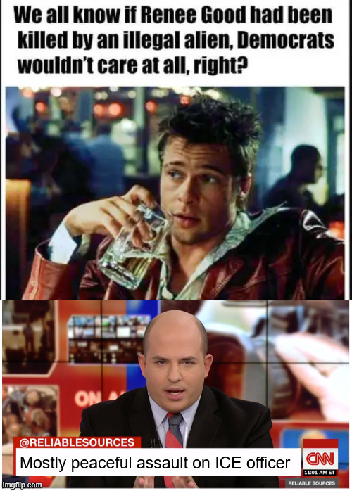 Mostly peaceful assault on ICE officer | image tagged in cnn reports on joe rogan | made w/ Imgflip meme maker