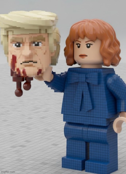 Perseus & Medusa | image tagged in perseus,medusa,kathy griffin,ai art,lego art,brian einersen | made w/ Imgflip meme maker