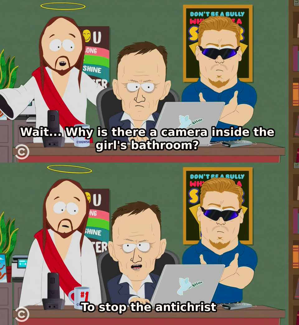 Why is there a camera inside the girl's bathroom Blank Meme Template