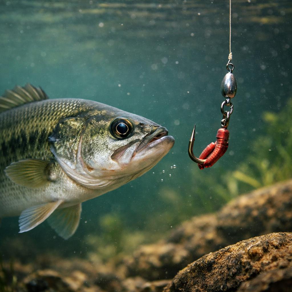 Fish looking at hook Blank Meme Template