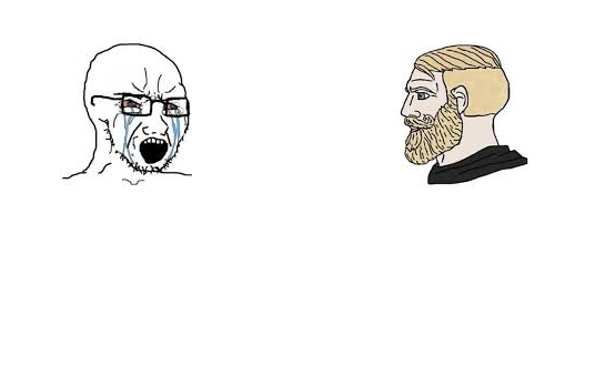 angry plus chad Blank Meme Template